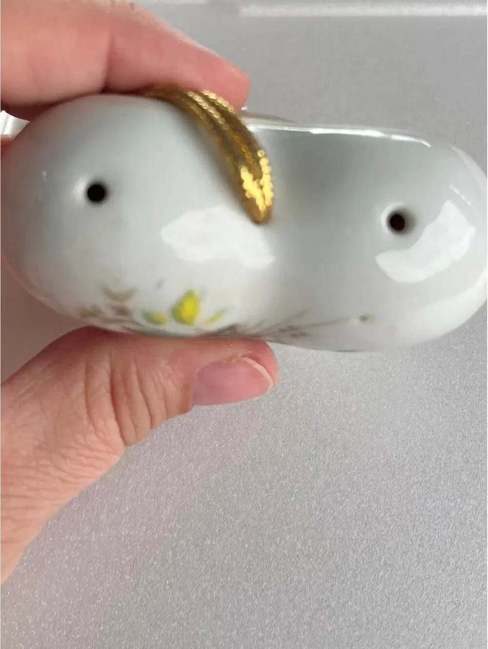 Vintage Porcelain Heart-Shaped Potpourri Holders with Floral Design